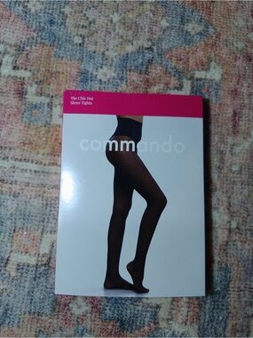 Commando Black Sheer Dot Tights - Size L